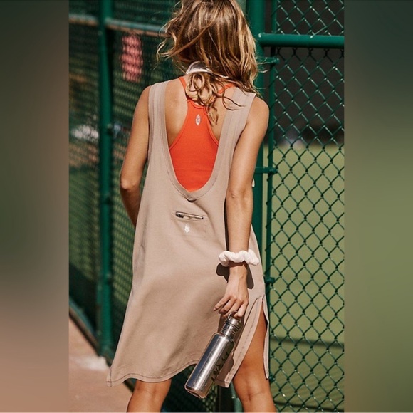 Free People Dresses & Skirts - Free People FP Movement Hot Shot Tunic Tank Beige Tan Neutral Dress Size Small